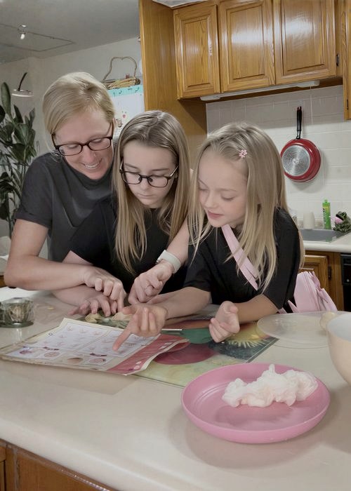 Family time making wagashi together