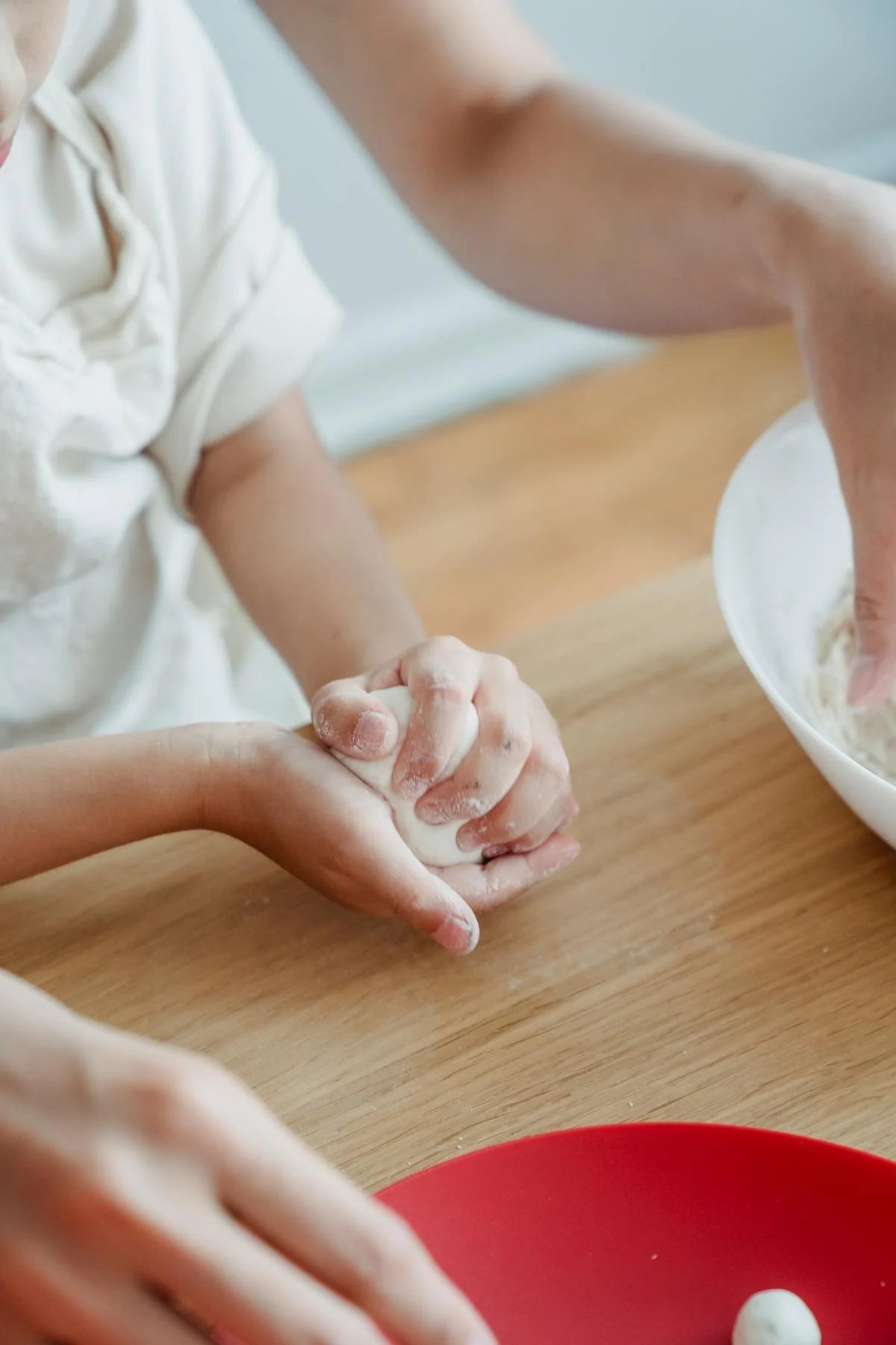 Kneading wagashi dough